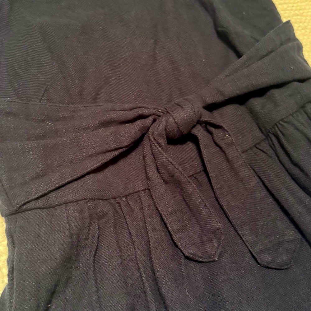 LOFT | Navy Blue Sun Dress with front tie design | size 2 - Picture 3 of 7